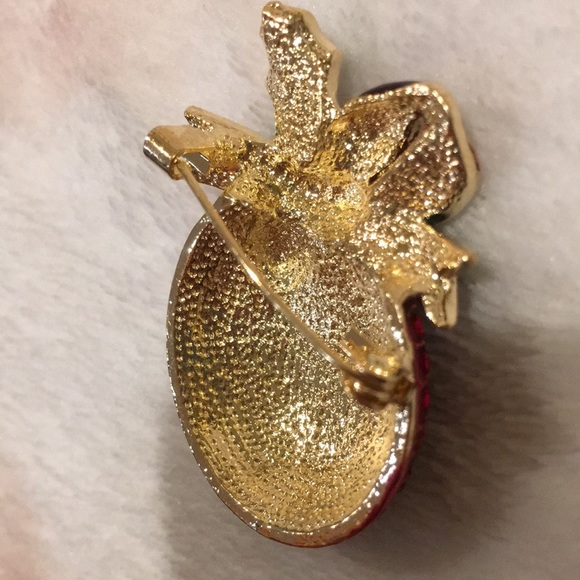 Christmas Holiday Crystal Ball Ornament Brooch Pin NWT unbranded 1.5x2” - Picture 11 of 12